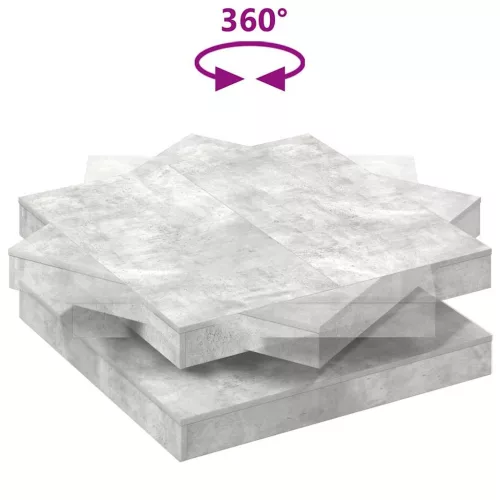  betonszürke dohányzóasztal 360 fokban forgatható 90x90x34,5 cm