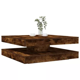    füstös tölgy dohányzóasztal 360 fokban forgatható 90x90x34,5 cm