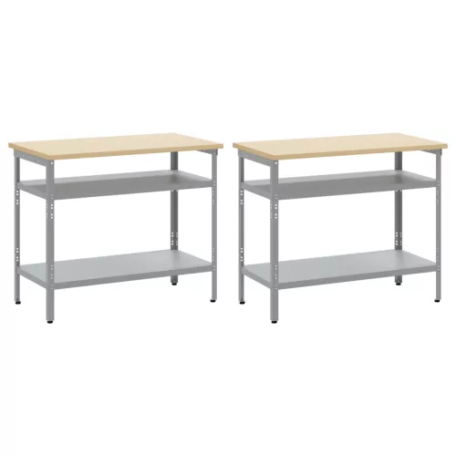  2 részes munkapad szett szürke acél