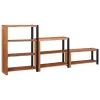  Könyvespolc 3 pcs Barna 80 x 30 x 110 cm Tömör akácfa