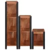  Könyvespolc 3 pcs Barna 80 x 30 x 110 cm Tömör akácfa