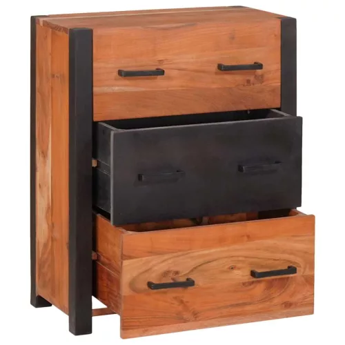  Széf fiókkal 3 pcs Barna 165 x 30 x 75 cm Tömör akácfa