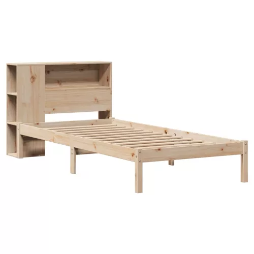  tömör fenyőfa könyvespolcos ágy matrac nélkül 75 x 190 cm