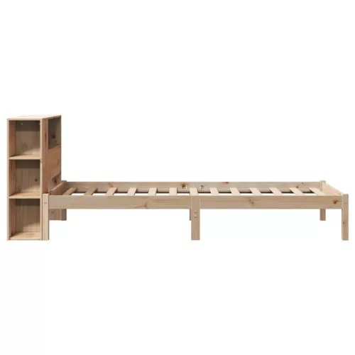  tömör fenyőfa könyvespolcos ágy matrac nélkül 75 x 190 cm