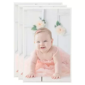  3 db ezüstszínű MDF asztali fényképkeret 13 x 18 cm