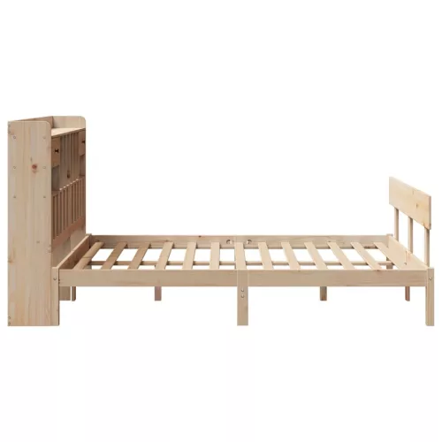  tömör fenyőfa könyvespolcos ágy matrac nélkül 140 x 190 cm