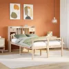  tömör fenyőfa könyvespolcos ágy matrac nélkül 135 x 190 cm
