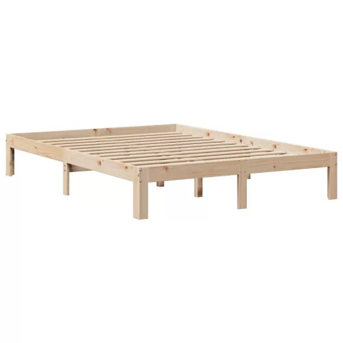 tömör fenyőfa könyvespolcos ágy matrac nélkül 150 x 200 cm