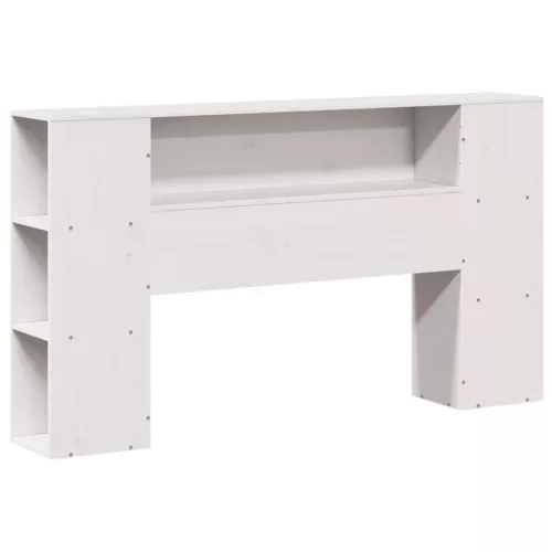  fehér tömör fenyőfa könyvespolcos ágy matrac nélkül 140x200 cm