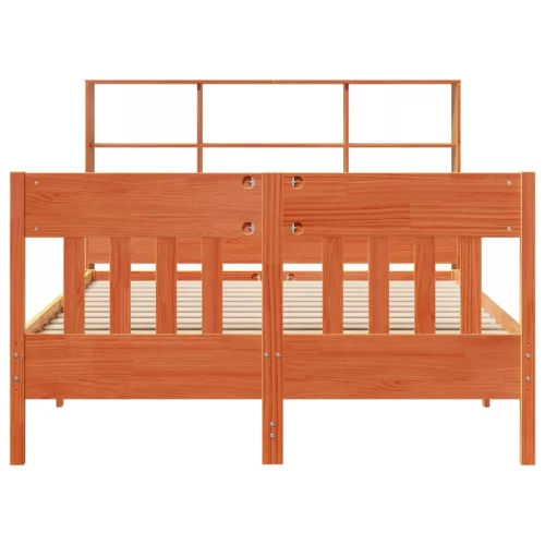  viaszbarna tömör fenyőfa ágy matrac nélkül 150 x 200 cm