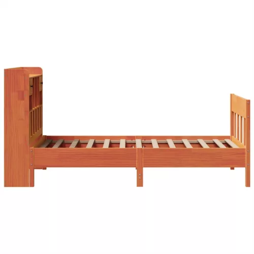  viaszbarna tömör fenyőfa ágy matrac nélkül 100 x 200 cm