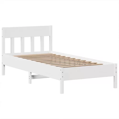  fehér tömör fenyőfa ágy matrac nélkül 75 x 190 cm