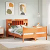  viaszbarna tömör fenyőfa ágy matrac nélkül 150 x 200 cm