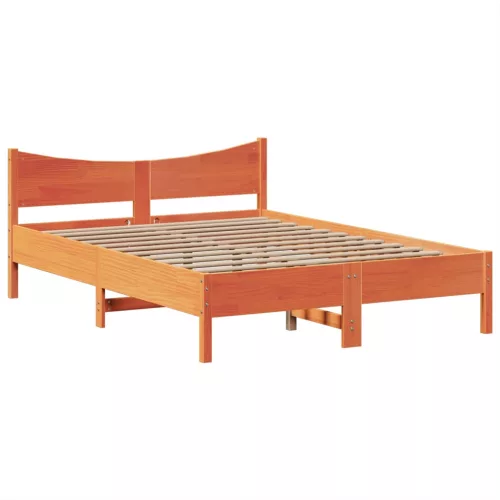  viaszbarna tömör fenyőfa ágy matrac nélkül 150 x 200 cm