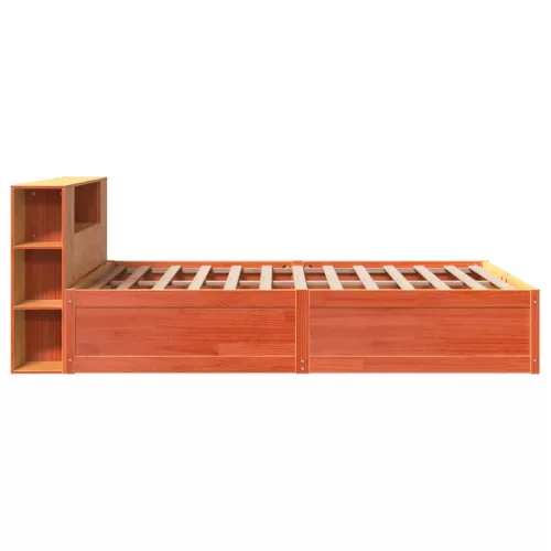  viaszbarna tömör fenyőfa ágy matrac nélkül 135 x 190 cm