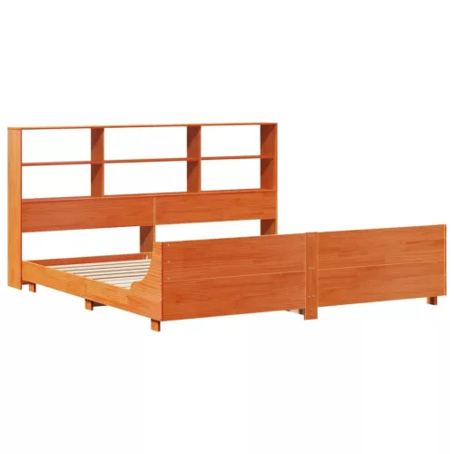 viaszbarna tömör fenyőfa ágy matrac nélkül 200 x 200 cm