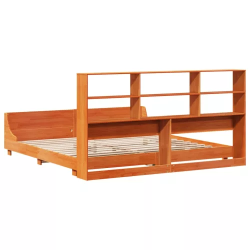  viaszbarna tömör fenyőfa ágy matrac nélkül 200 x 200 cm