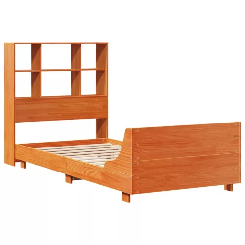 viaszbarna tömör fenyőfa ágy matrac nélkül 100 x 200 cm
