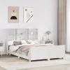  fehér tömör fenyőfa ágy matrac nélkül 140x190 cm