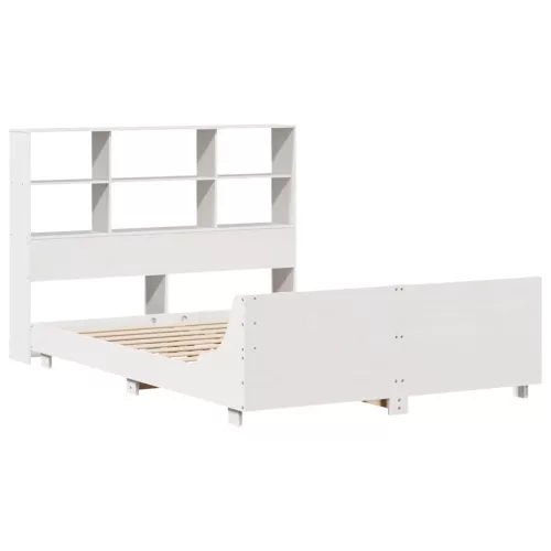  fehér tömör fenyőfa ágy matrac nélkül 140x190 cm