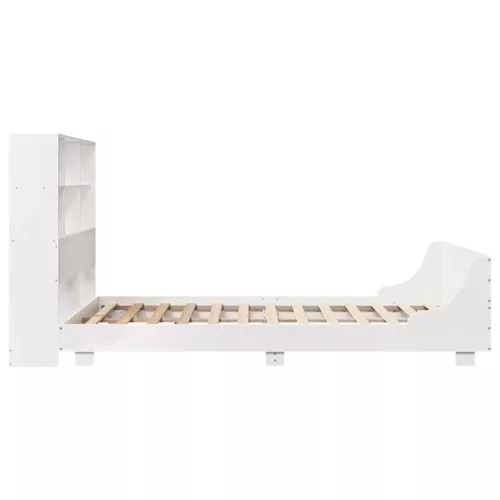  fehér tömör fenyőfa ágy matrac nélkül 140x190 cm