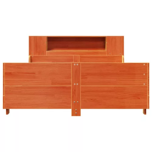  viaszbarna tömör fenyőfa ágy matrac nélkül 135 x 190 cm