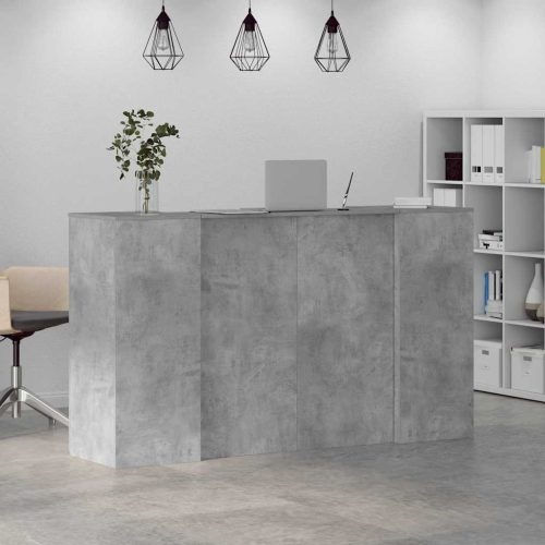 recepciós pult betonszürke 180x50x103,5 cm szerelt fa