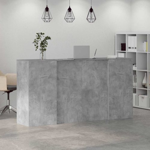  recepciós pult betonszürke 200x50x103,5 cm szerelt fa