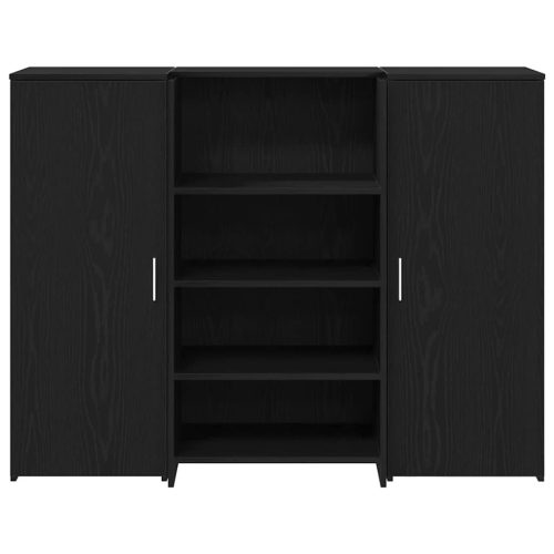  recepciós pult fekete tölgyszínű 135x50x103,5 cm szerelt fa