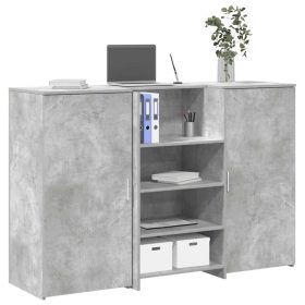  recepciós pult betonszürke 155x50x103,5 cm szerelt fa