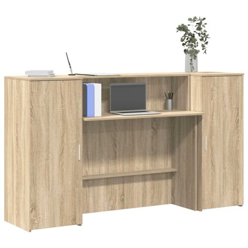  recepciós pult sonoma tölgy 180x50x103,5 cm szerelt fa