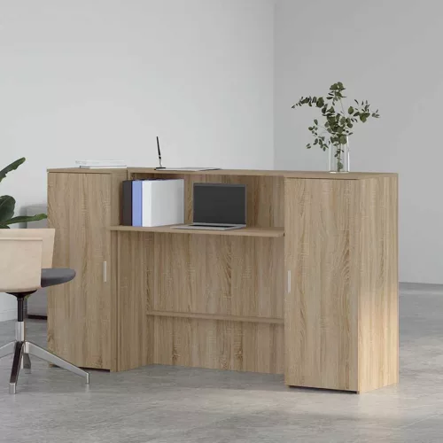  recepciós pult sonoma tölgy 180x50x103,5 cm szerelt fa