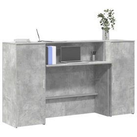  recepciós pult betonszürke 180x50x103,5 cm szerelt fa