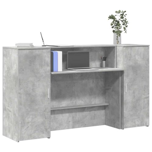  recepciós pult betonszürke 180x50x103,5 cm szerelt fa
