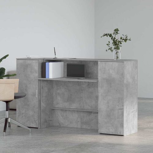  recepciós pult betonszürke 180x50x103,5 cm szerelt fa