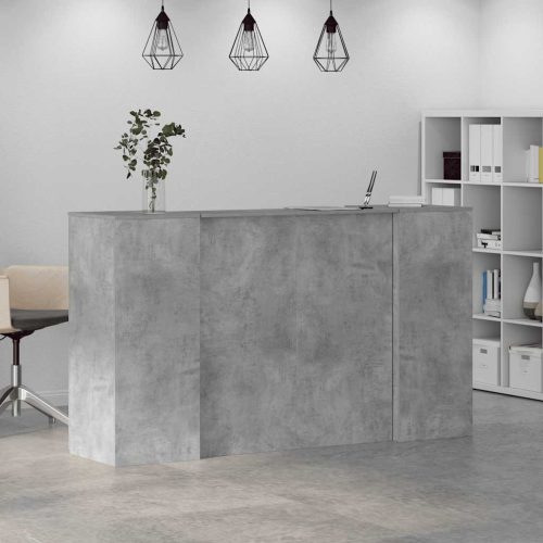  recepciós pult betonszürke 180x50x103,5 cm szerelt fa