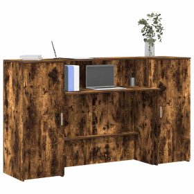  recepciós pult füstös tölgy 180x50x103,5 cm szerelt fa