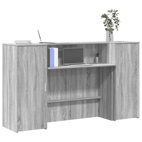  recepciós pult szürke sonoma 180x50x103,5 cm szerelt fa