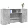  recepciós pult betonszürke 200x50x103,5 cm szerelt fa