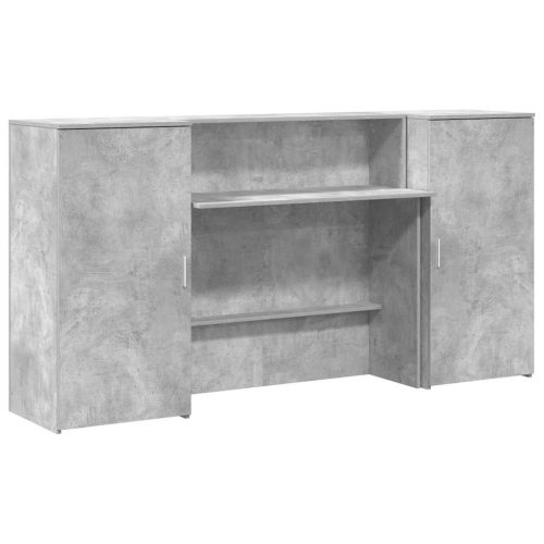  recepciós pult betonszürke 200x50x103,5 cm szerelt fa