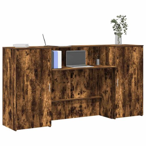  recepciós pult füstös tölgy 200x50x103,5 cm szerelt fa