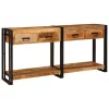  Konzolasztalok 2 pcs Barna 160 x 33 x 75 cm Tömör durva mangófa