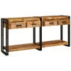  Konzolasztalok 2 pcs Barna 160 x 33 x 75 cm Tömör durva mangófa