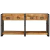  Konzolasztalok 2 pcs Barna 160 x 33 x 75 cm Tömör durva mangófa