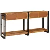  Konzolasztalok 2 pcs Barna 160 x 33 x 75 cm Tömör durva mangófa