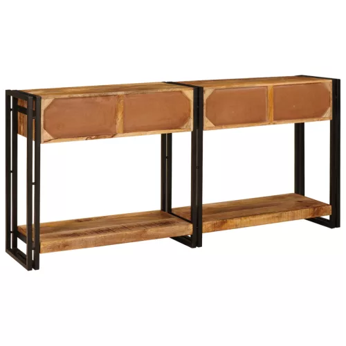  Konzolasztalok 2 pcs Barna 160 x 33 x 75 cm Tömör durva mangófa
