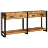  Konzolasztalok 2 pcs Barna 160 x 33 x 75 cm Tömör durva mangófa