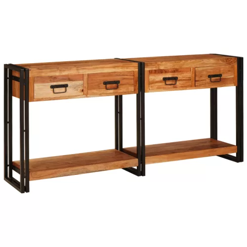  Konsole Asztal 2 2 pcs Barna 160 x 33 x 75 cm Tömör akácfa