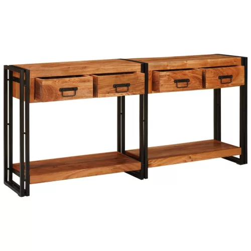  Konsole Asztal 2 2 pcs Barna 160 x 33 x 75 cm Tömör akácfa