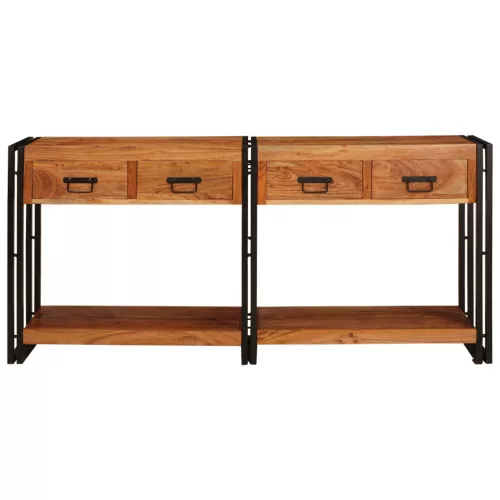  Konsole Asztal 2 2 pcs Barna 160 x 33 x 75 cm Tömör akácfa